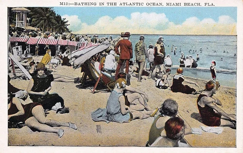 Miami Beach - Bathing in the Atlantic Ocean