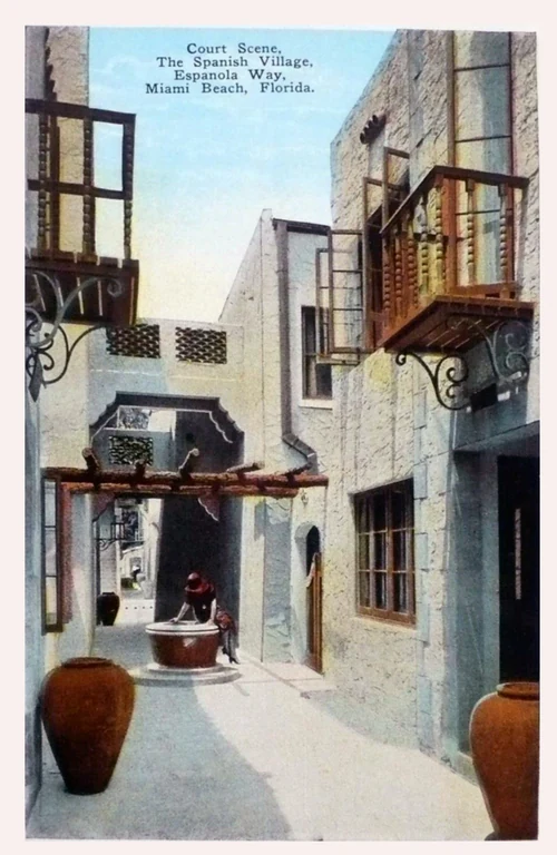 Miami Beach - Court Scene, The Spanish Village 01